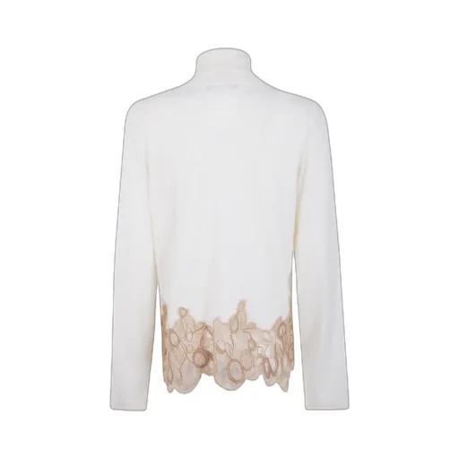 Long-Sleeved Turtleneck Sweater With Lace Details