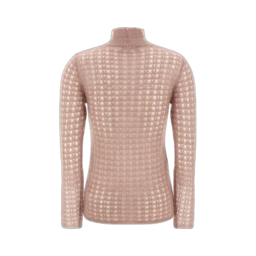 High-Neck Crochet Sweater