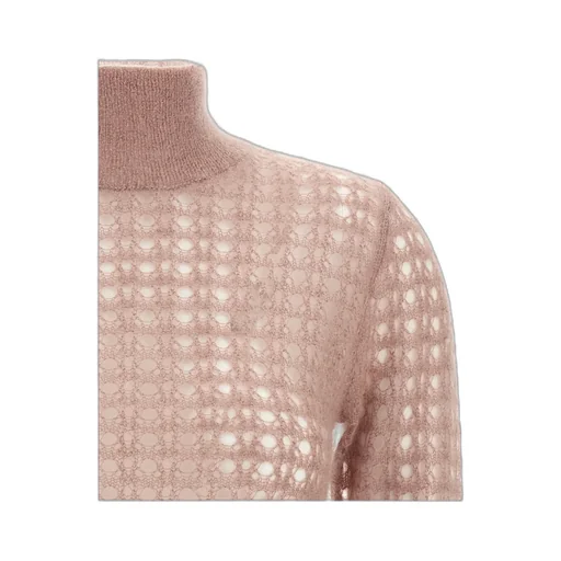 High-Neck Crochet Sweater