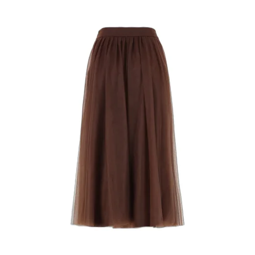Pleated Tulle Midi Skirt