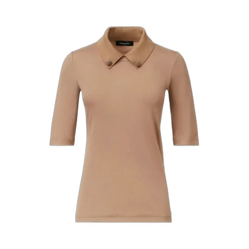 Short Sleeve T-Shirt With Knit Collar And Pins