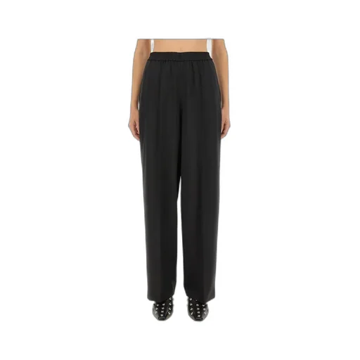Elasticated-Waistband Wool Trousers