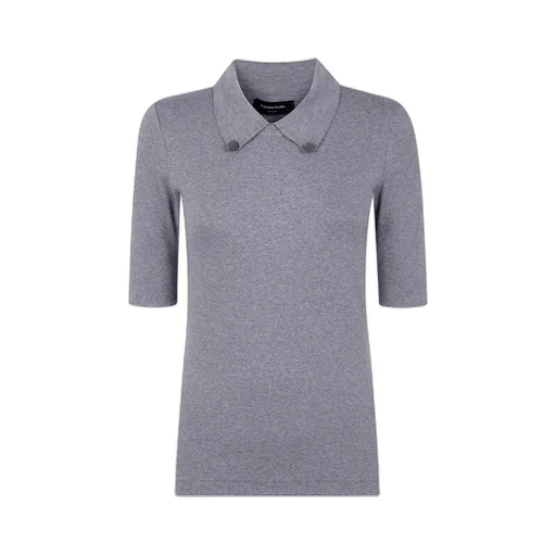 Short Sleeve T-Shirt With Knit Collar And Pins