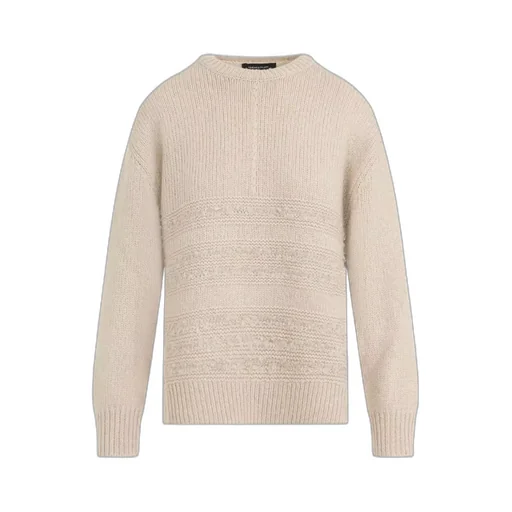 Bouclé-Insert Crew-Neck Sweater