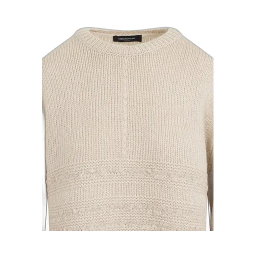 Bouclé-Insert Crew-Neck Sweater