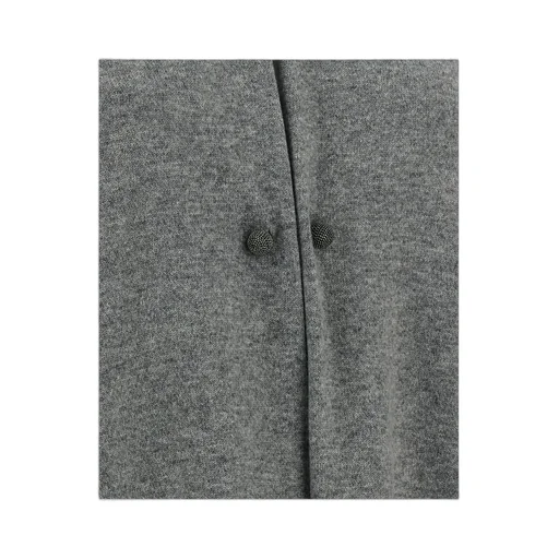 Shawl-Collar Jewel-Brooch Cardigan