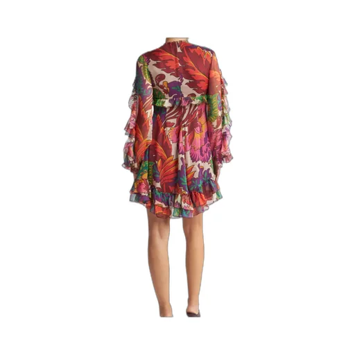 Floral-Printed V-Neck Mini Dress