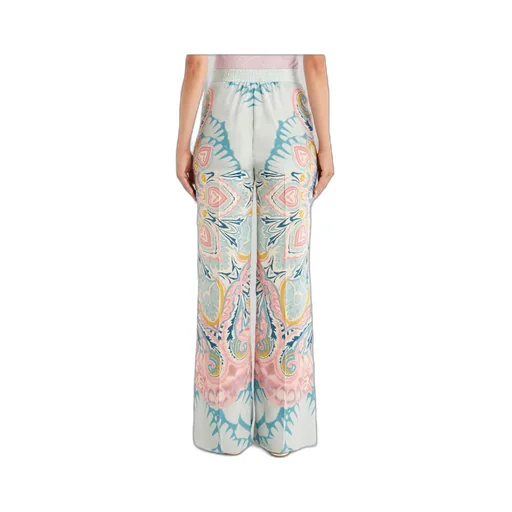 Floral-Pattern Wide-Leg Pants