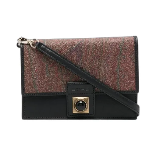 Paisley-Print Coated Crossbody Bag