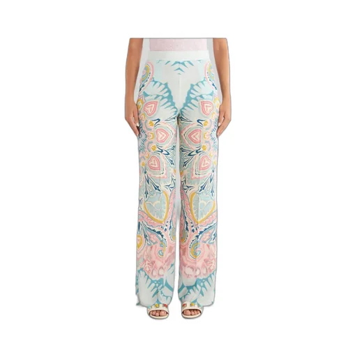 Floral-Pattern Wide-Leg Pants