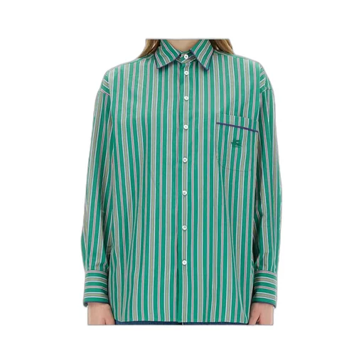 Logo Embroidered Striped Shirt