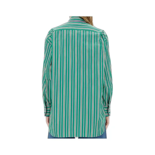 Logo Embroidered Striped Shirt