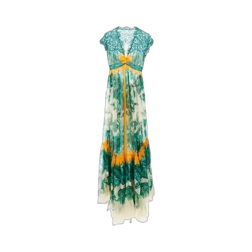 V-Neck Printed Maxi Dress