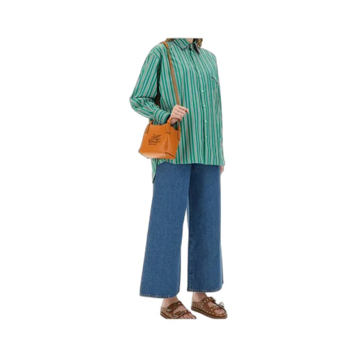 Logo Embroidered Striped Shirt