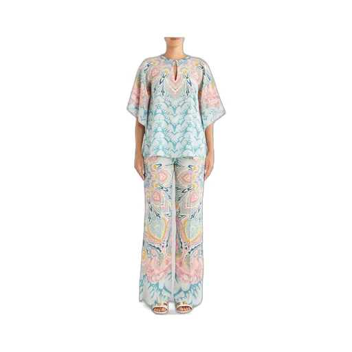 Floral-Pattern Wide-Leg Pants