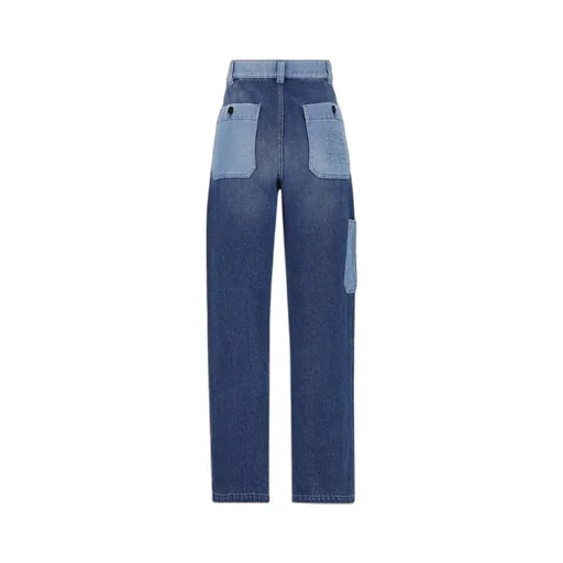Patchwork Logo-Embossed Straight-Leg Jeans