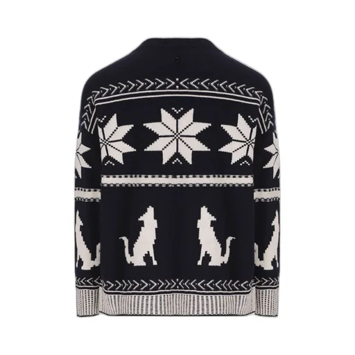 Graphic Intarsia Knitted Crewneck Jumper