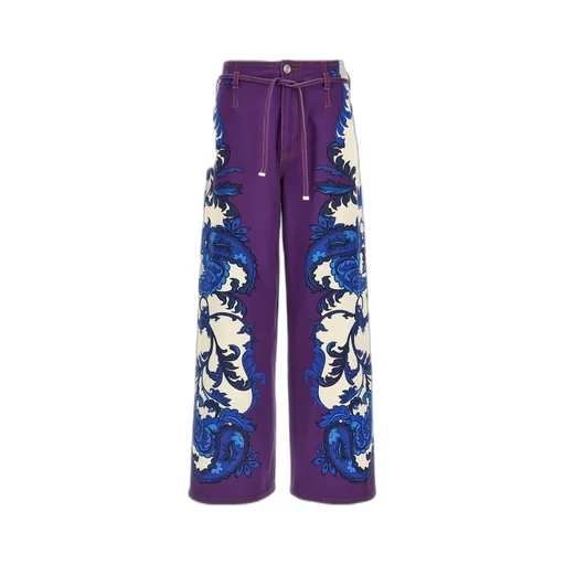 Paisley Printed Drawstring Jeans