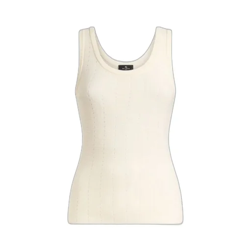 Hood And Punched Detailed Knit Vest Top