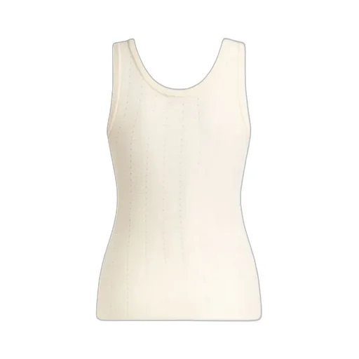 Hood And Punched Detailed Knit Vest Top
