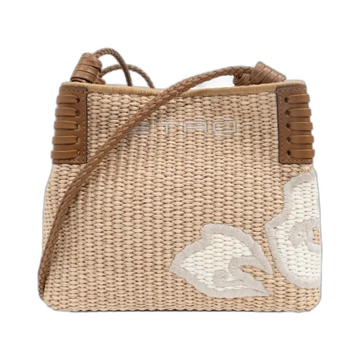 Logo Embroidered Interwoven Crossbody Bag