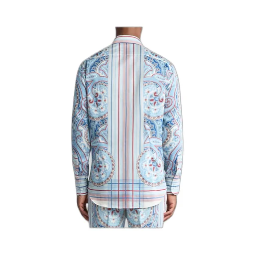 Paisley-Printed Curved Hem Shirt