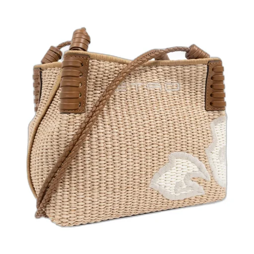 Logo Embroidered Interwoven Crossbody Bag