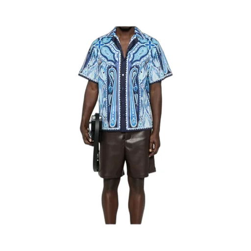 Paisley-Printed Short Sleeved Shirt