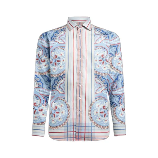 Paisley-Printed Curved Hem Shirt