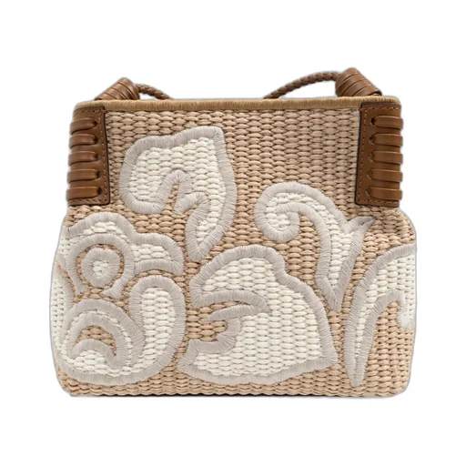 Logo Embroidered Interwoven Crossbody Bag