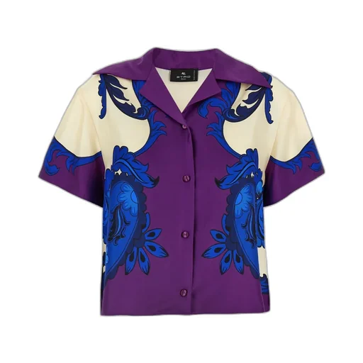 Short Sleeved Paisley Maxi Blouse