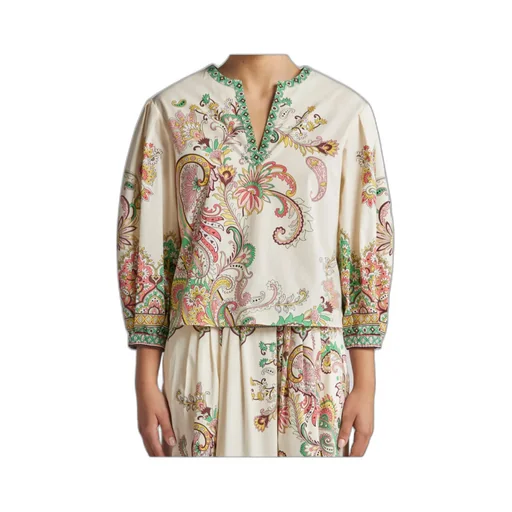 Paisley Printed V-Neck Blouse