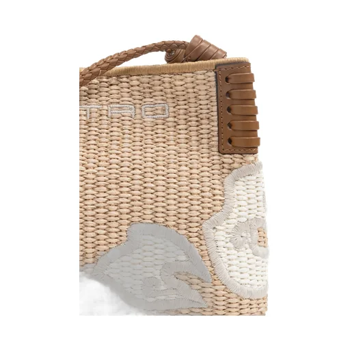 Logo Embroidered Interwoven Crossbody Bag