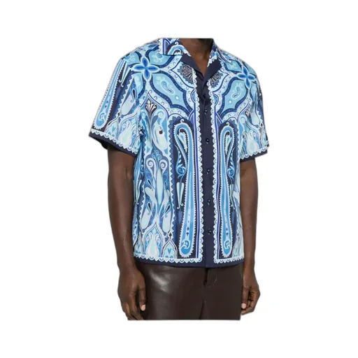 Paisley-Printed Short Sleeved Shirt