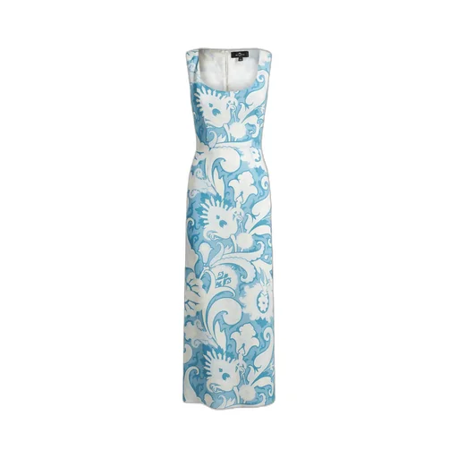 Paisley Print Sleeveless Midi Dress