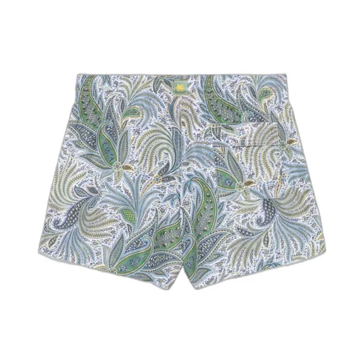 Leaf Printed Drawstring Swim Shorts