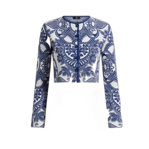 Two-Tone Cropped Cardigan