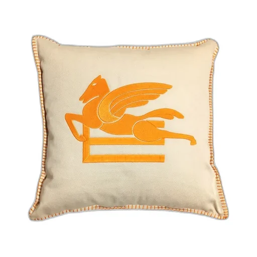 Cushion With Embroidered Pegasus And Logo