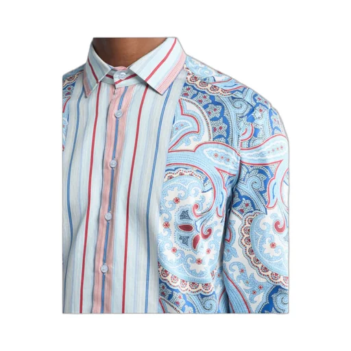 Paisley-Printed Curved Hem Shirt
