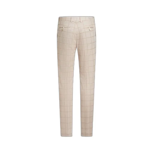 Check Linen-Blend Trousers