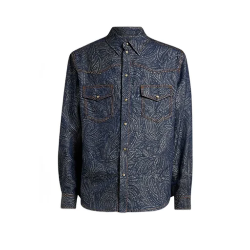 All-Over Jacquard Curved Hem Shirt