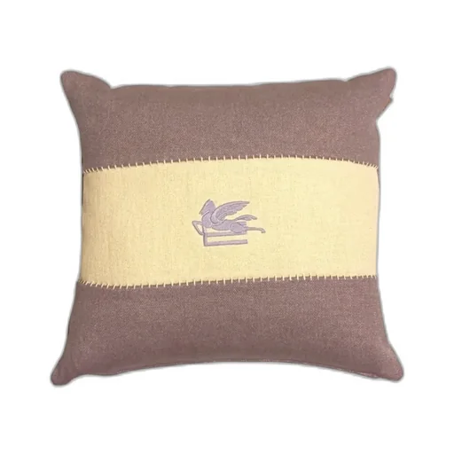 Linen Cushion With Embroidered Pegaso