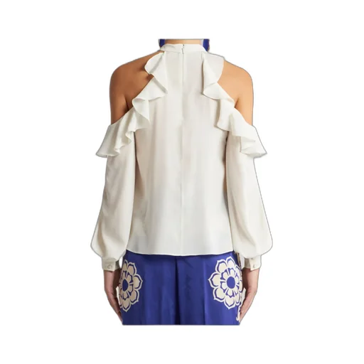 Draped-Detailed Cut-Out Blouse