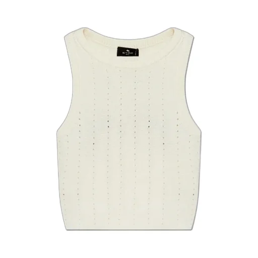 Punched Detail Knit Crop Top