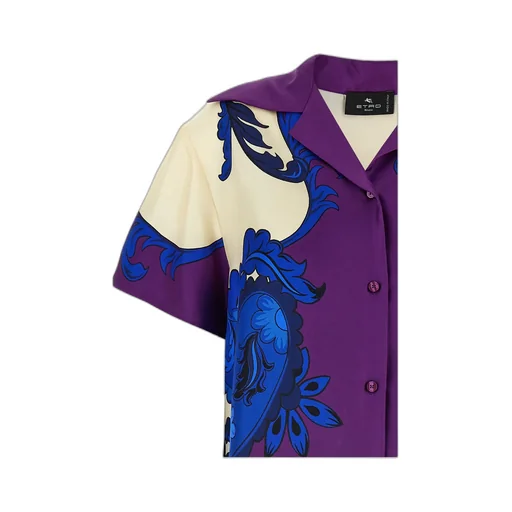 Short Sleeved Paisley Maxi Blouse