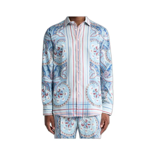 Paisley-Printed Curved Hem Shirt