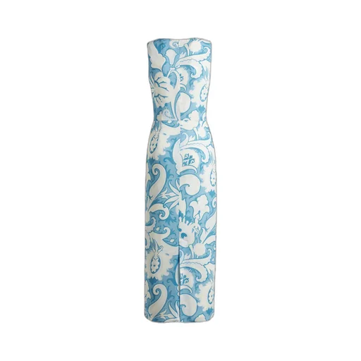 Paisley Print Sleeveless Midi Dress