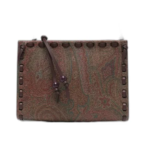 Paisley-Printed Zipped Clutch Bag