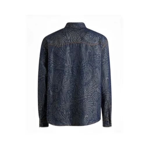 All-Over Jacquard Curved Hem Shirt