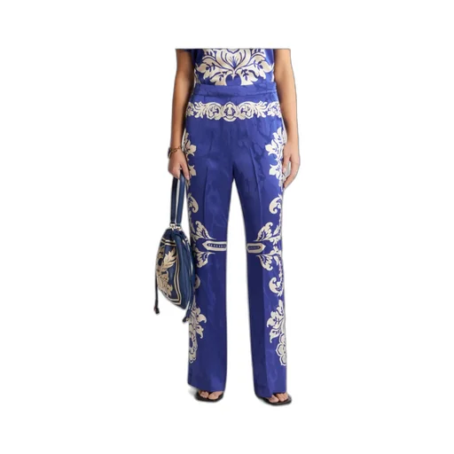 Floral Printed Straight-Leg Trousers